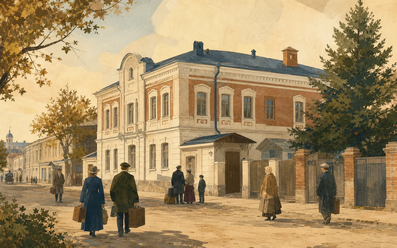 Собирательная городская сцена у дома на улице Ленина в Перми